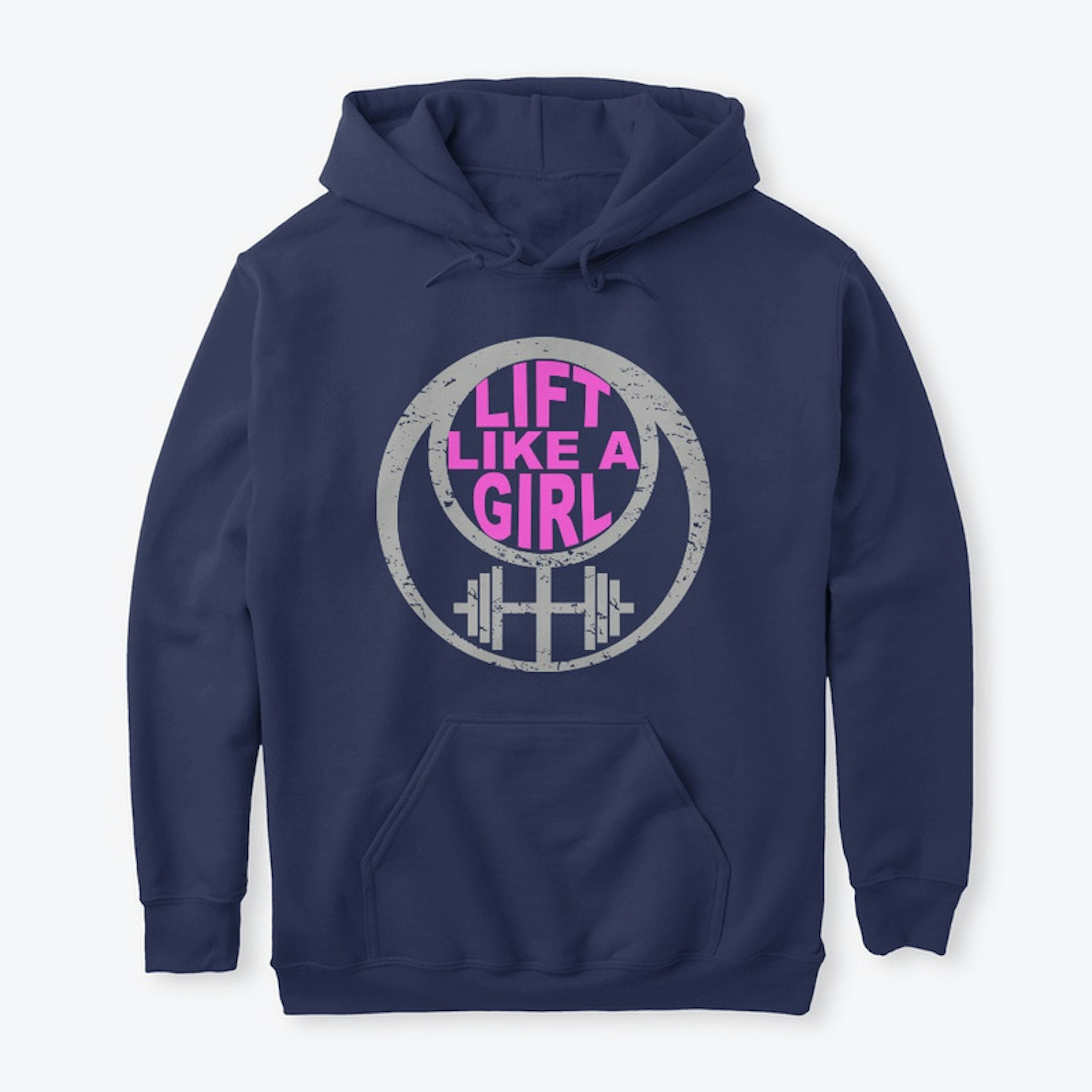 Lift Like a Girl Grey and Pink Logo