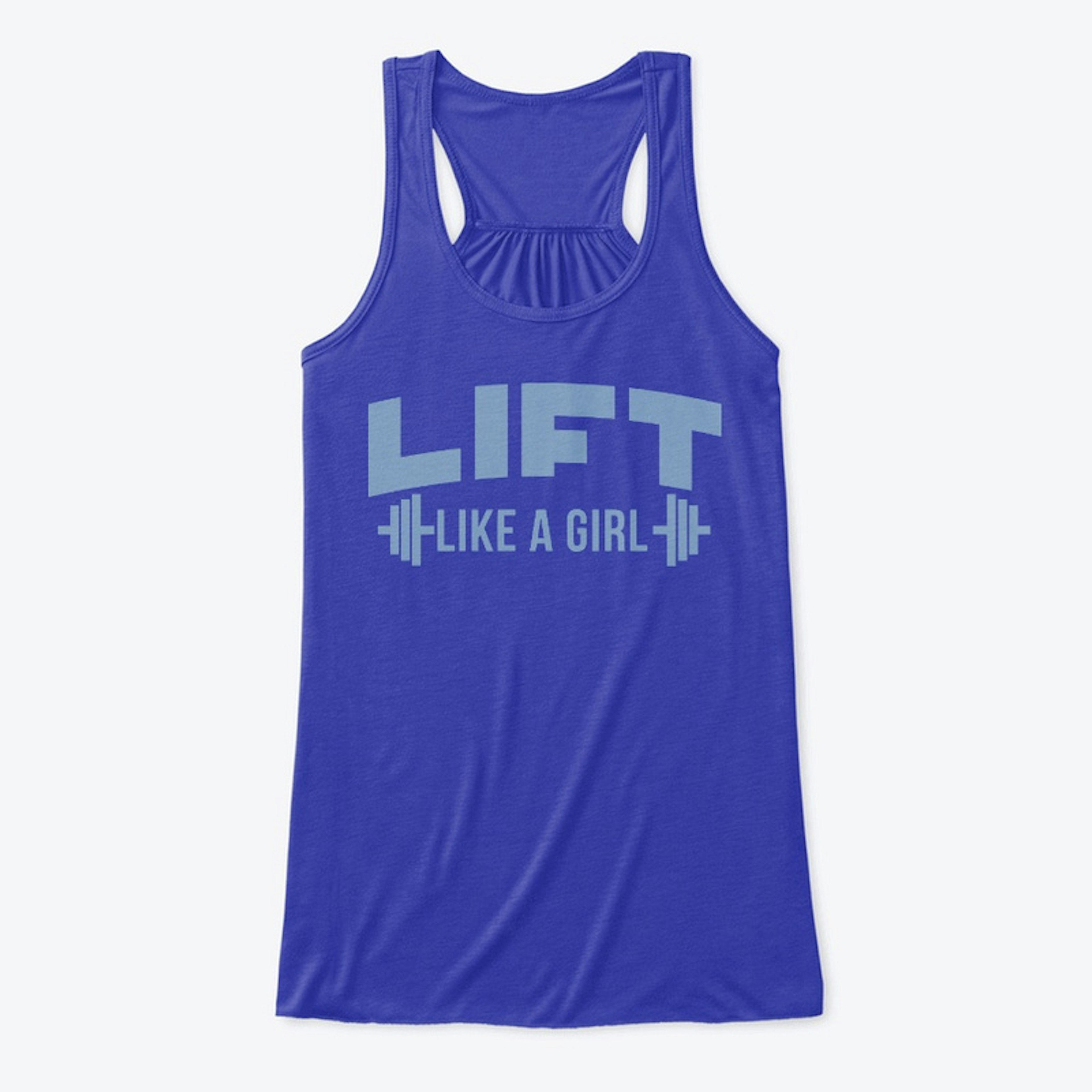 Lift Like a Girl Blue Barbell Logo