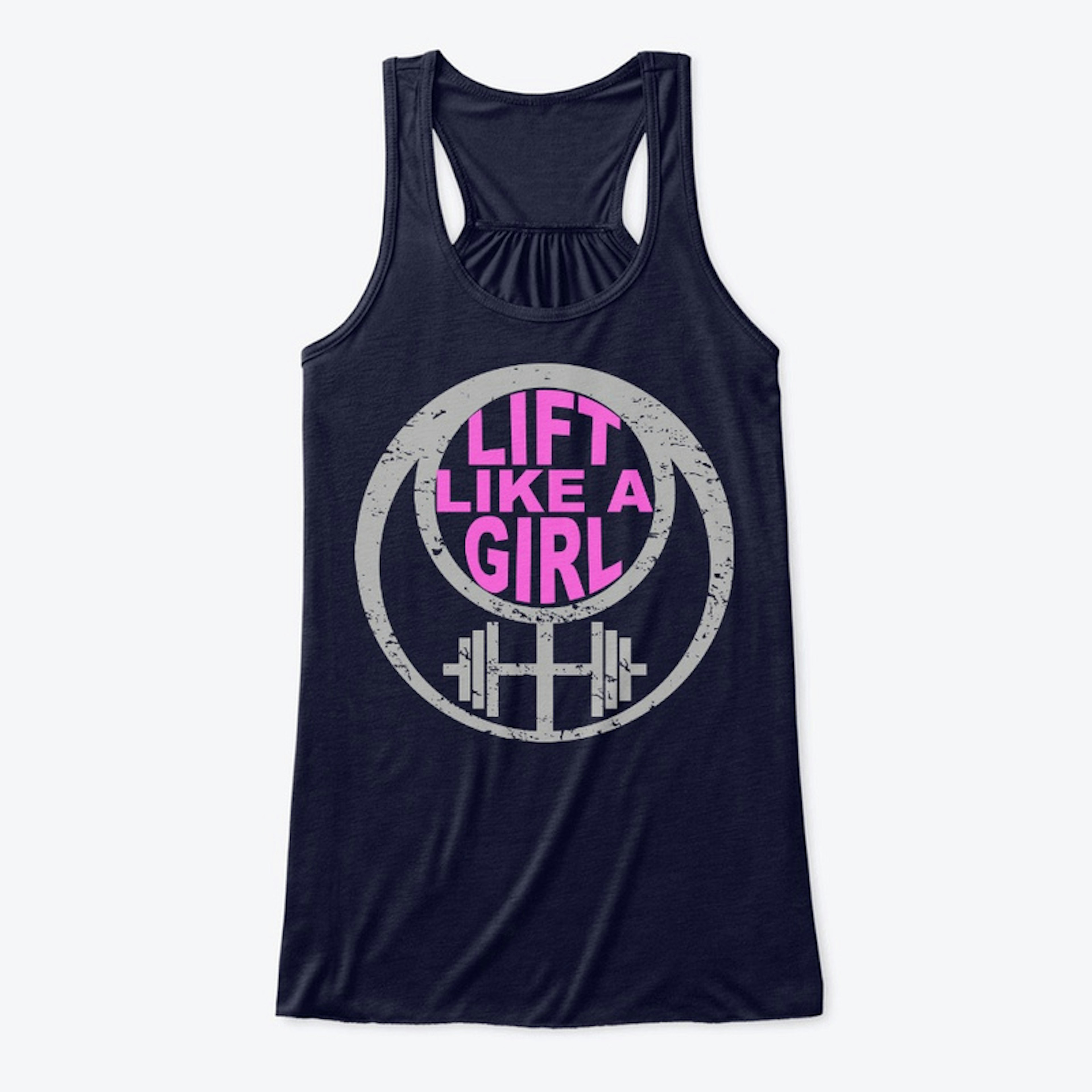 Lift Like a Girl Grey and Pink Logo