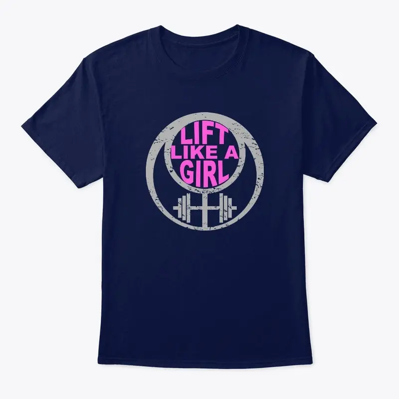 Lift Like a Girl Grey and Pink Logo