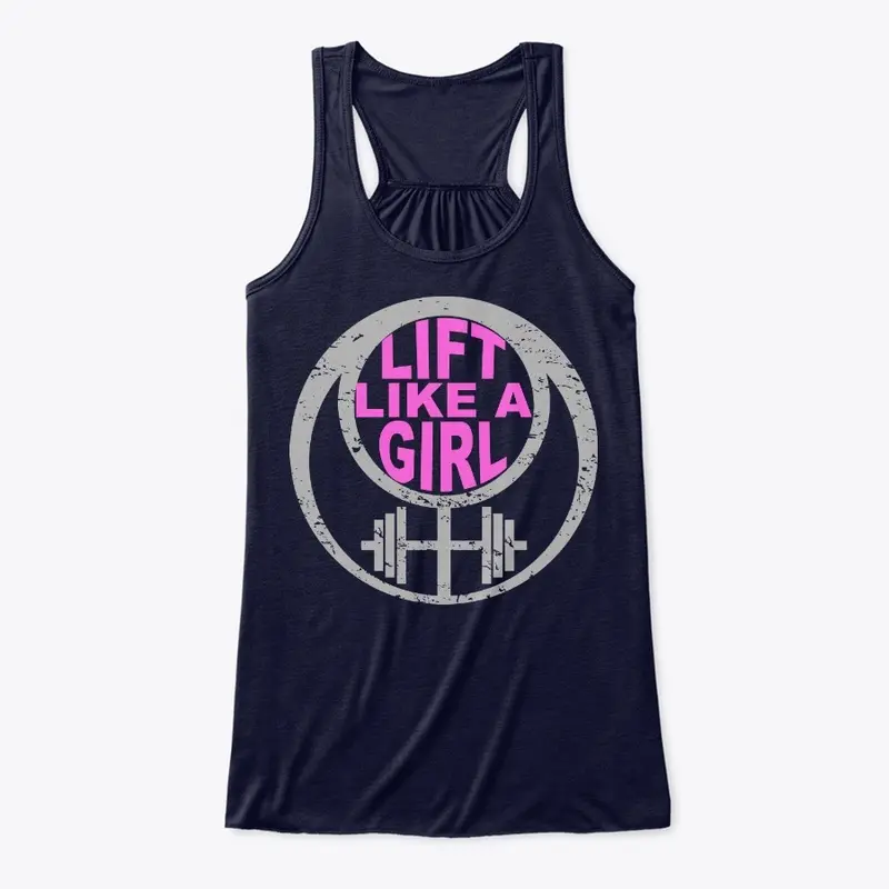 Lift Like a Girl Grey and Pink Logo