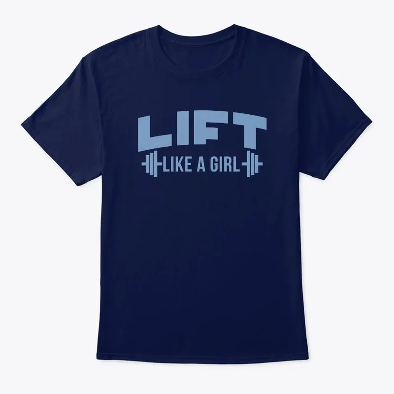 Lift Like a Girl Blue Barbell Logo